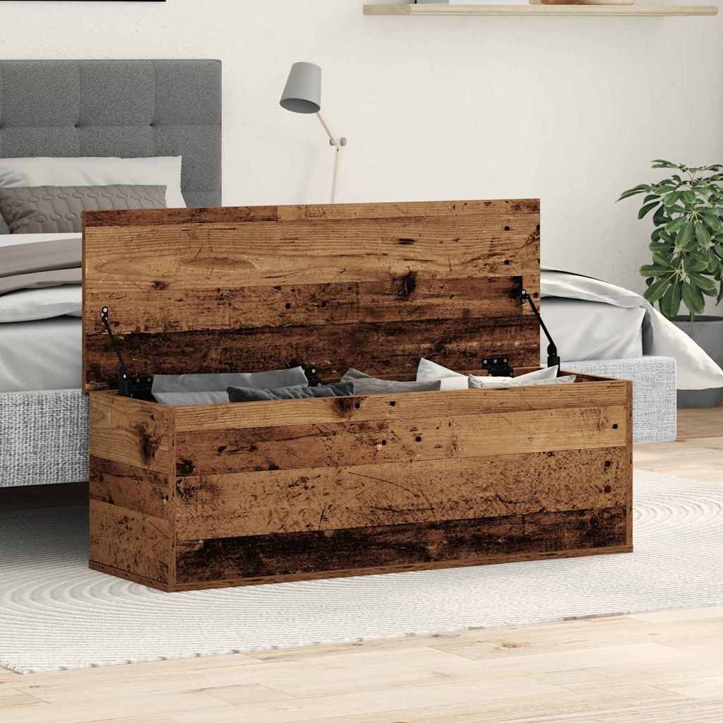 Storage Box Old Wood 102 x 35 x 35 cm Engineered Wood