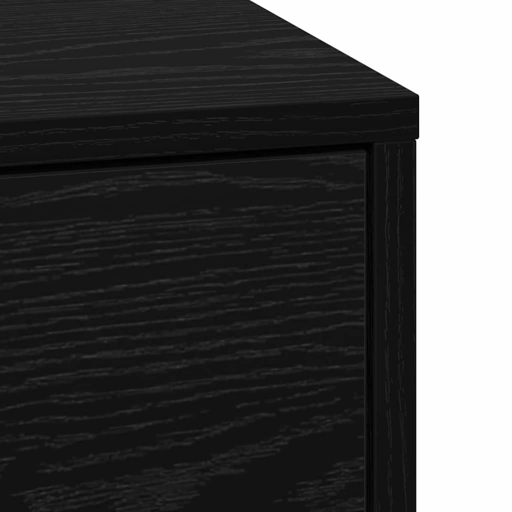 Bedside Cabinet Black Oak 38 x 34 x 61 cm Engineered wood