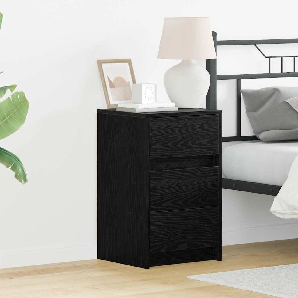 Bedside Cabinet Black Oak 38 x 34 x 61 cm Engineered wood