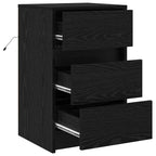 Bedside Cabinet Black Oak 38 x 34 x 61 cm Engineered wood
