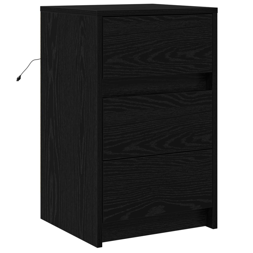 Bedside Cabinet Black Oak 38 x 34 x 61 cm Engineered wood