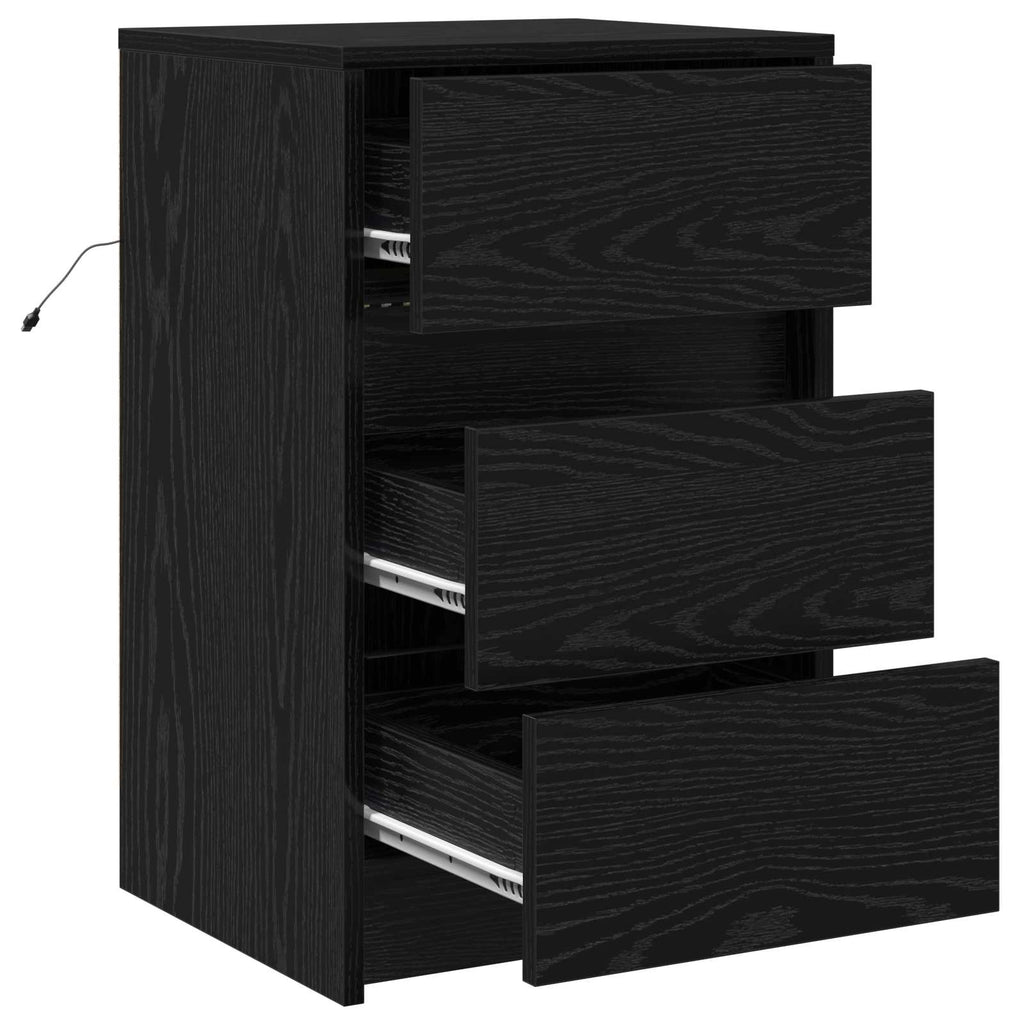 Bedside Cabinet Black Oak 38 x 34 x 61 cm Engineered wood