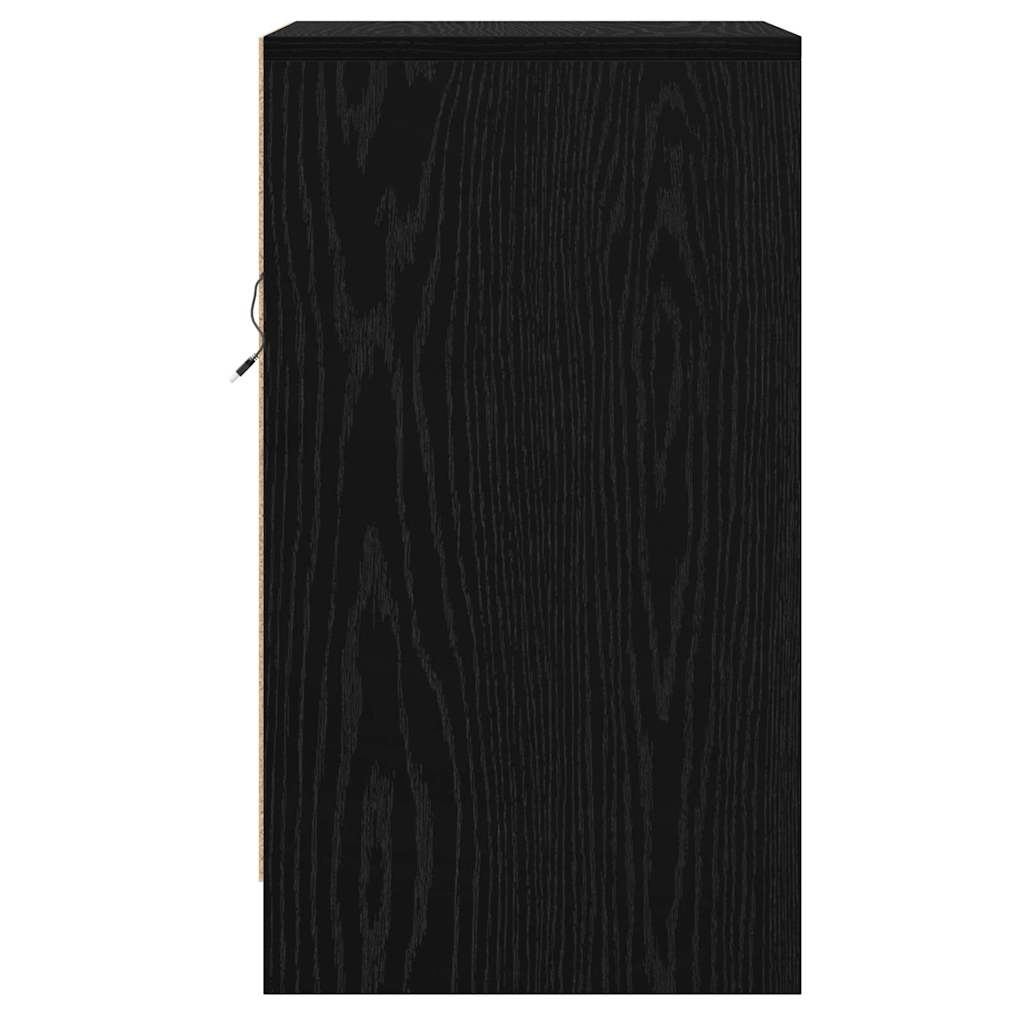 Bedside Cabinet Black Oak 38 x 34 x 61 cm Engineered wood