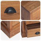 Bedside Table Natural 40 x 30 x 50 cm Solid Teak Wood