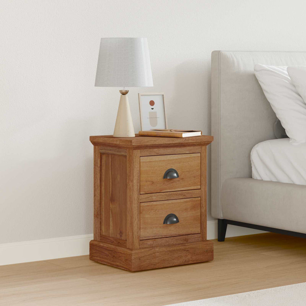 Bedside Table Natural 40 x 30 x 50 cm Solid Teak Wood