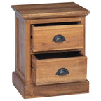 Bedside Table Natural 40 x 30 x 50 cm Solid Teak Wood