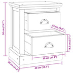 Bedside Table Natural 40 x 30 x 50 cm Solid Teak Wood