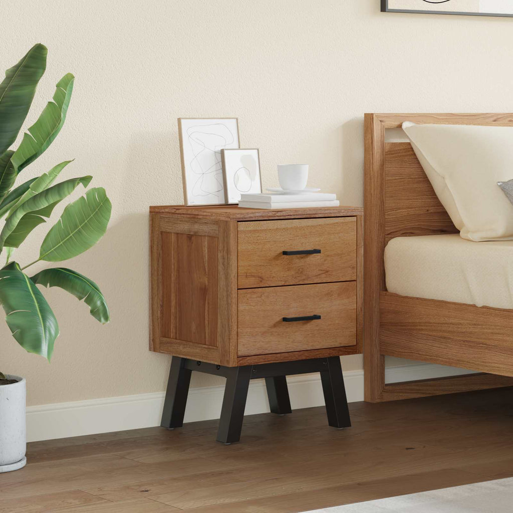 Bedside Table Natural 40 x 35 x 55 cm Solid Teak Wood