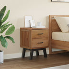 Bedside Table Natural 40 x 35 x 55 cm Solid Teak Wood