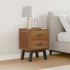 Bedside Table Natural 40 x 35 x 55 cm Solid Teak Wood