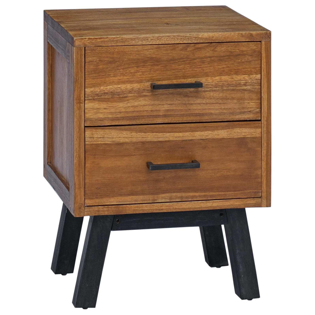 Bedside Table Natural 40 x 35 x 55 cm Solid Teak Wood