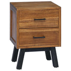 Bedside Table Natural 40 x 35 x 55 cm Solid Teak Wood