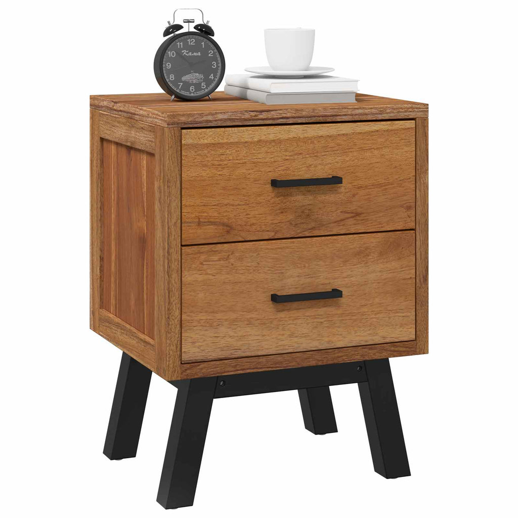 Bedside Table Natural 40 x 35 x 55 cm Solid Teak Wood