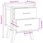 Bedside Table Natural 40 x 35 x 55 cm Solid Teak Wood