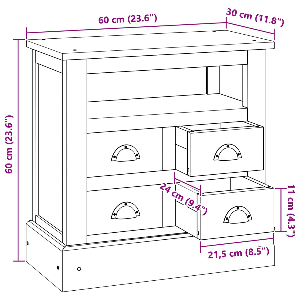 Storage Cabinet Natural 60 x 30 x 60 cm Solid Teak Wood