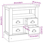 Storage Cabinet Natural 60 x 30 x 60 cm Solid Teak Wood