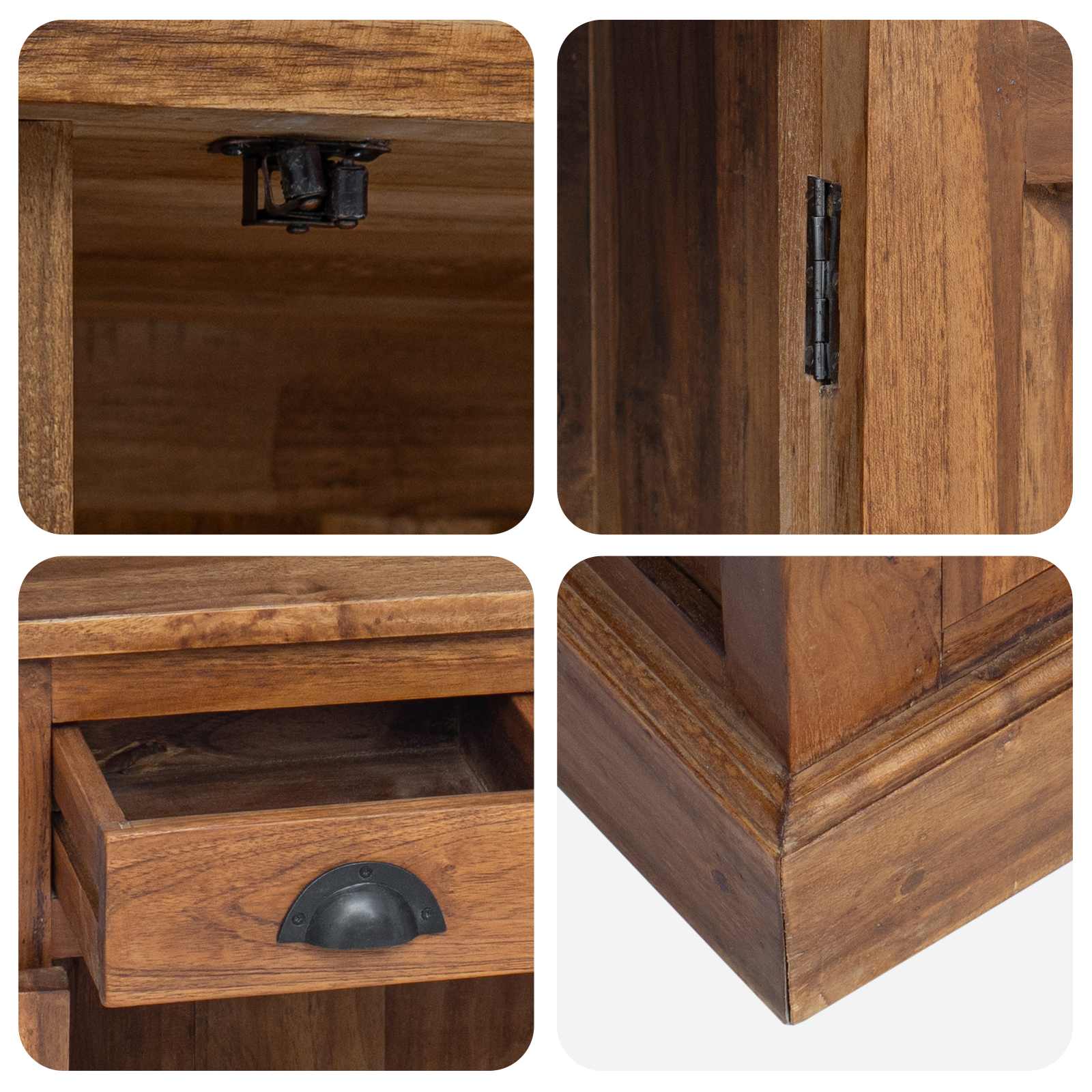 Storage Cabinet Natural 65 x 30 x 75 cm Solid Teak Wood