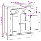 Storage Cabinet Natural 65 x 30 x 75 cm Solid Teak Wood