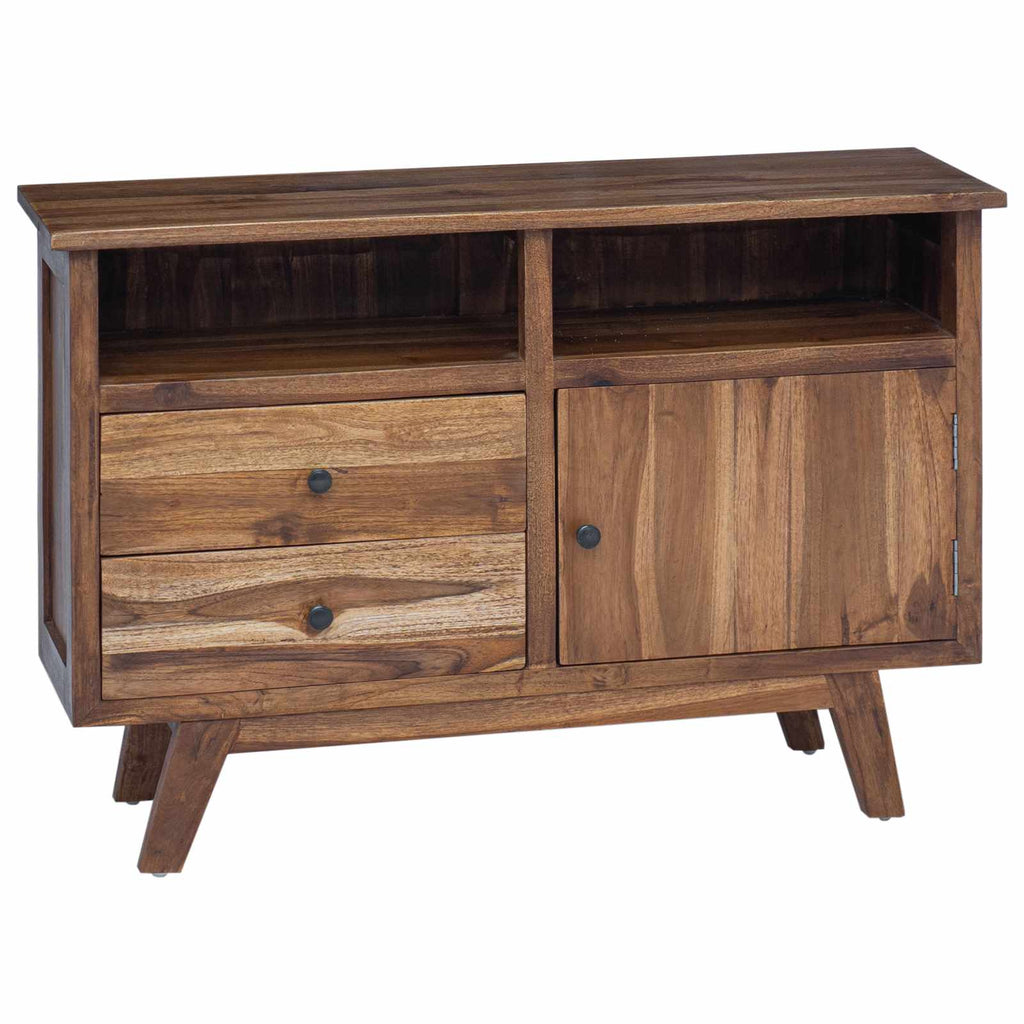 Sideboard with Drawer Natural 100 x 30 x 68 cm Solid Teak Wood