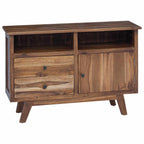 Sideboard with Drawer Natural 100 x 30 x 68 cm Solid Teak Wood