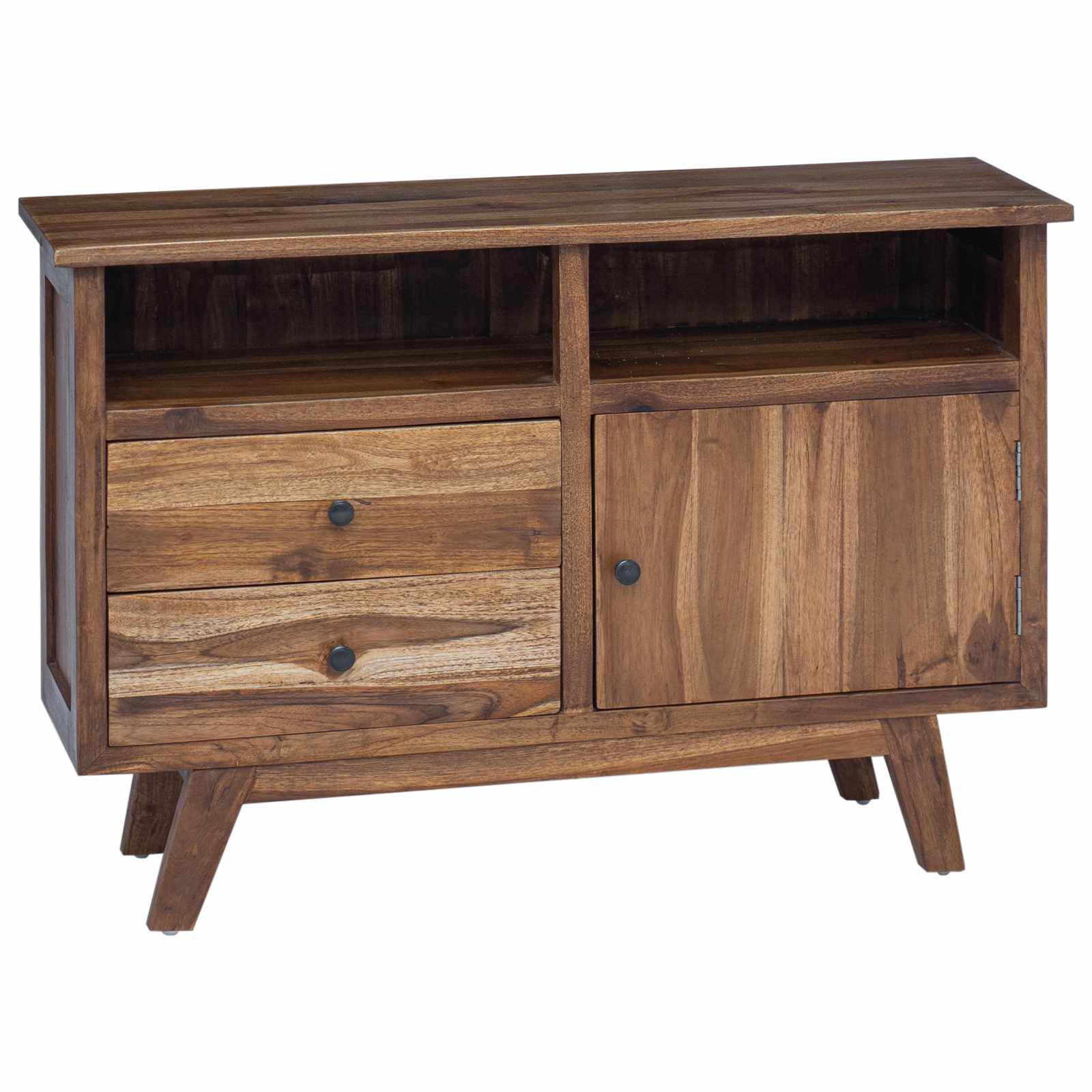 Sideboard with Drawer Natural 100 x 30 x 68 cm Solid Teak Wood