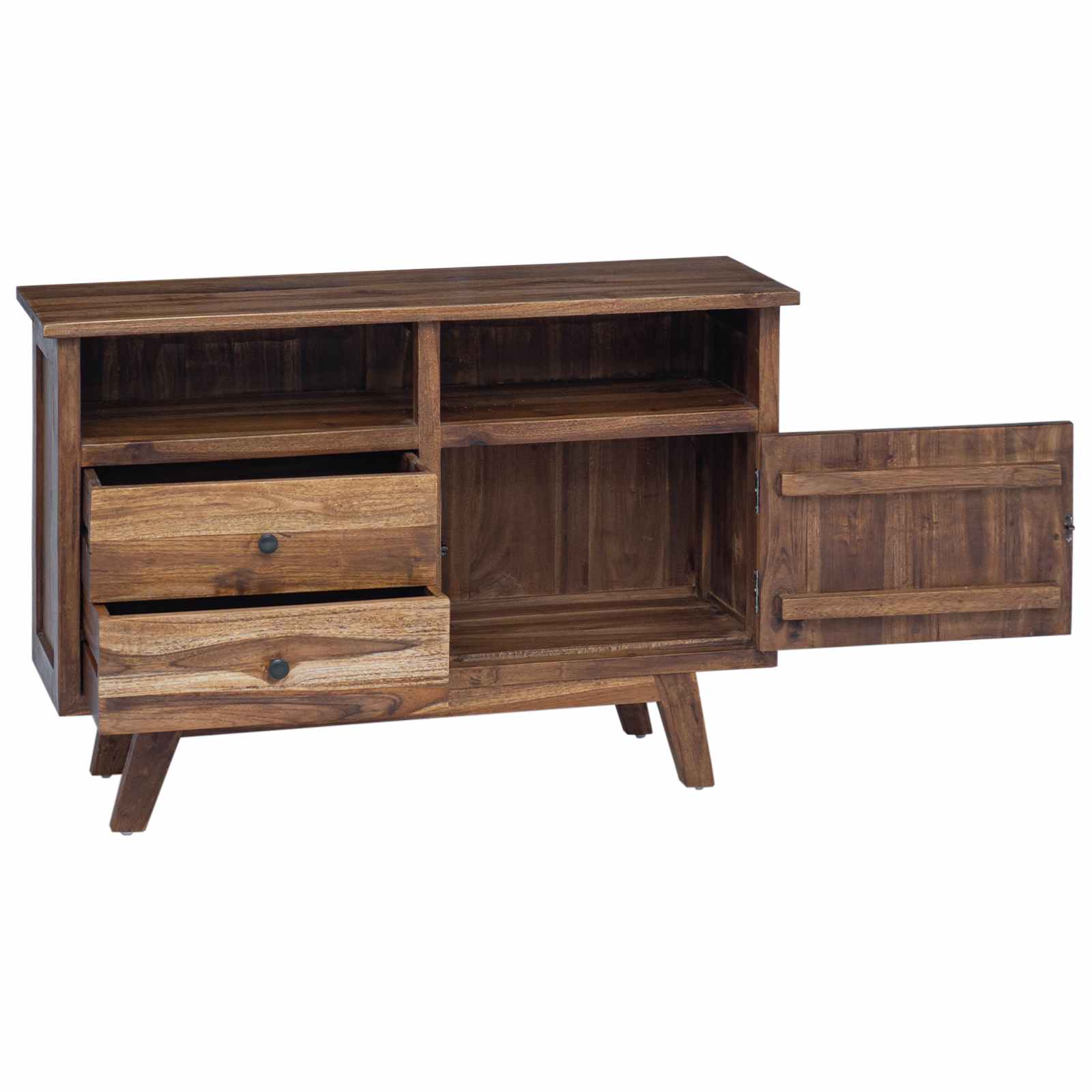 Sideboard with Drawer Natural 100 x 30 x 68 cm Solid Teak Wood