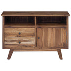 Sideboard with Drawer Natural 100 x 30 x 68 cm Solid Teak Wood