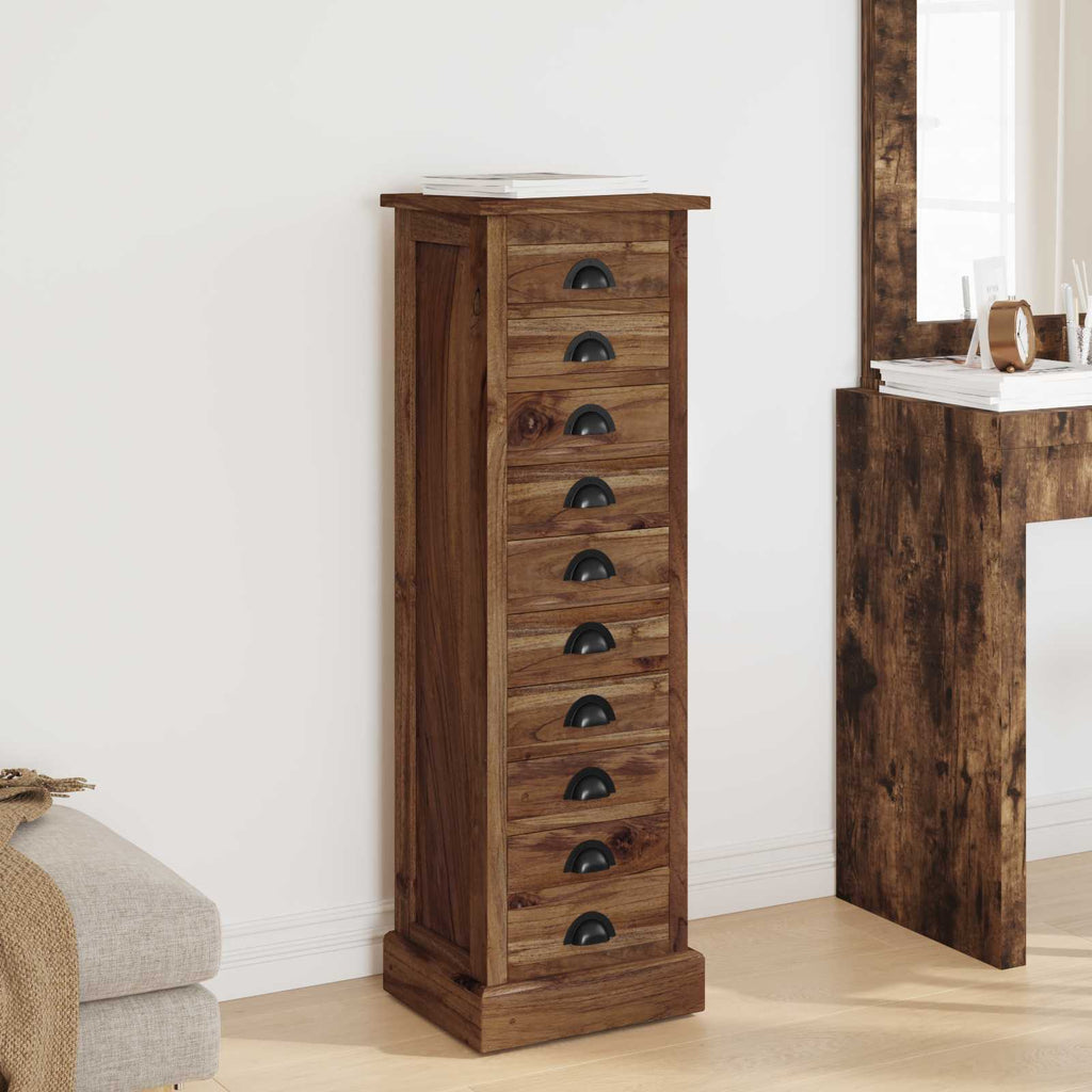 Chest of Drawers Brown 35 x 30 x 110 cm Solid Teak Wood