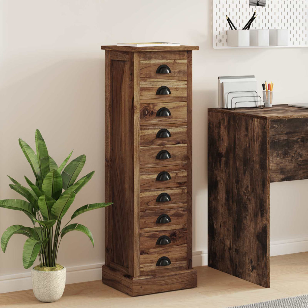 Chest of Drawers Brown 35 x 30 x 110 cm Solid Teak Wood
