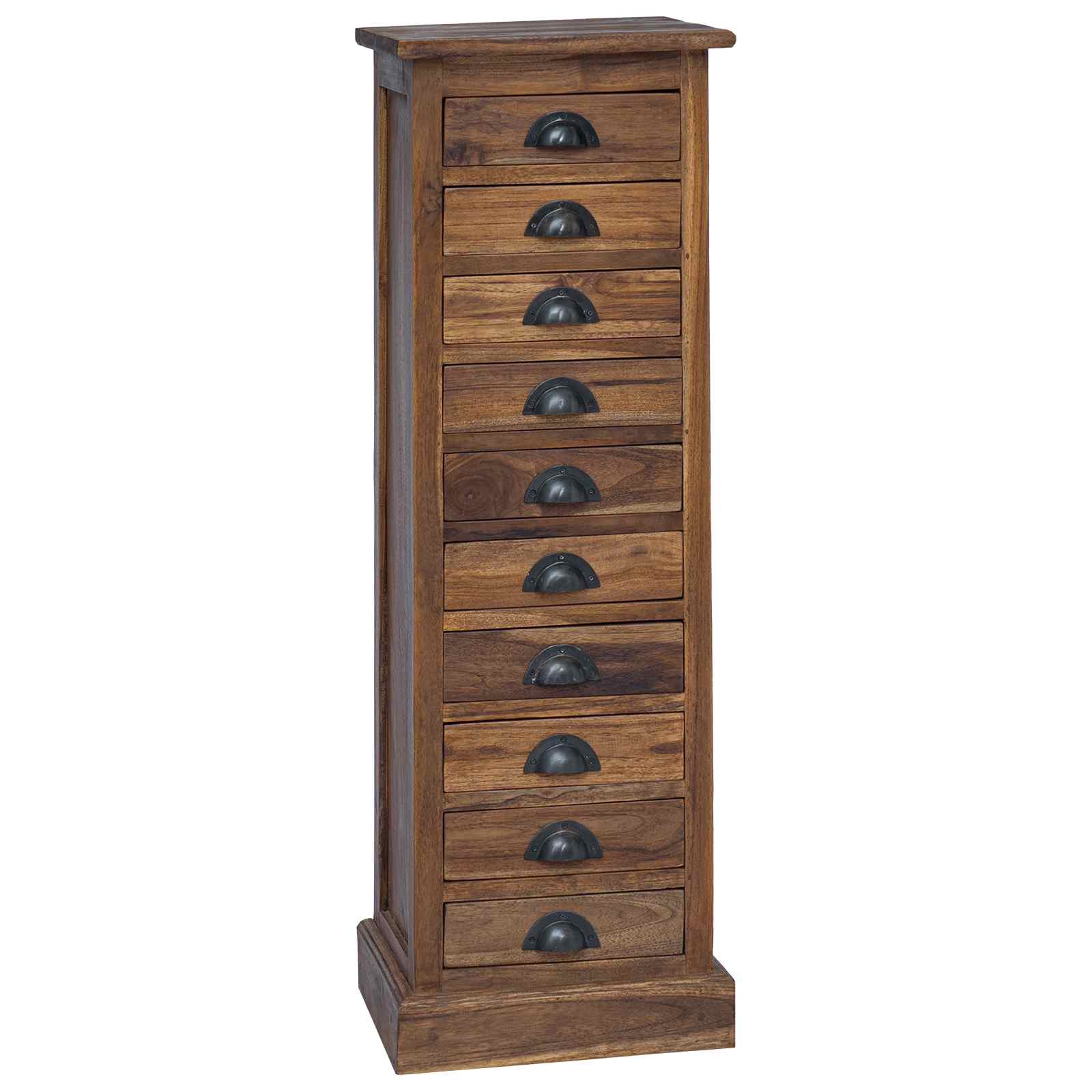 Chest of Drawers Brown 35 x 30 x 110 cm Solid Teak Wood