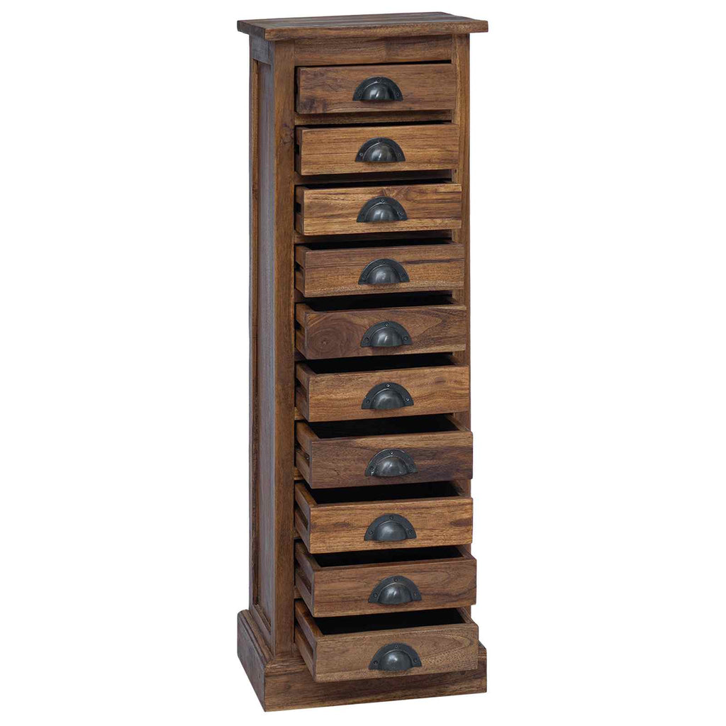Chest of Drawers Brown 35 x 30 x 110 cm Solid Teak Wood
