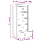 Chest of Drawers Brown 45 x 35 x 110 cm Solid Teak Wood