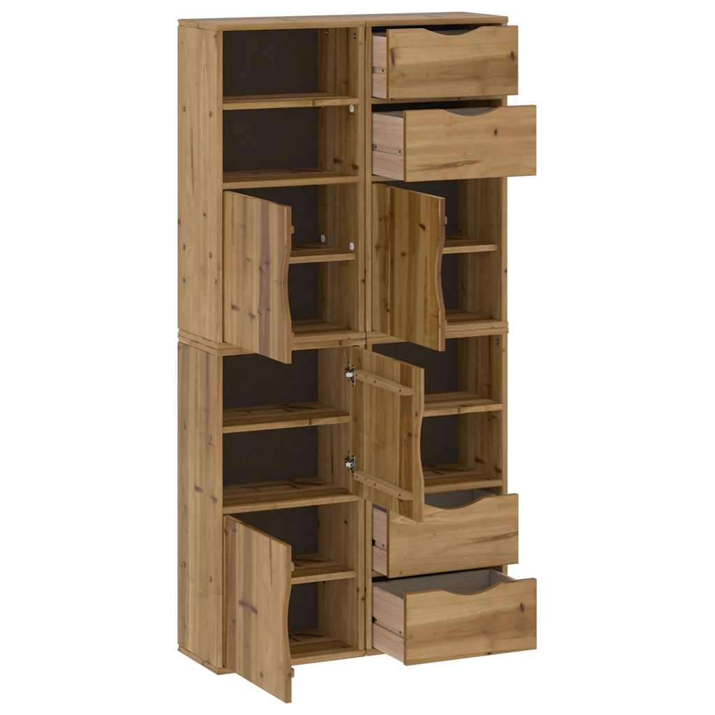 Side Cabinets 4 pcs "ODDA" 40x24x79 cm Solid Wood Pine