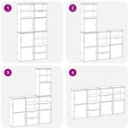 Side Cabinets 4 pcs "ODDA" 40x24x79 cm Solid Wood Pine