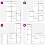Side Cabinets 5 pcs "ODDA" White 40x24x79 cm Solid Wood Pine