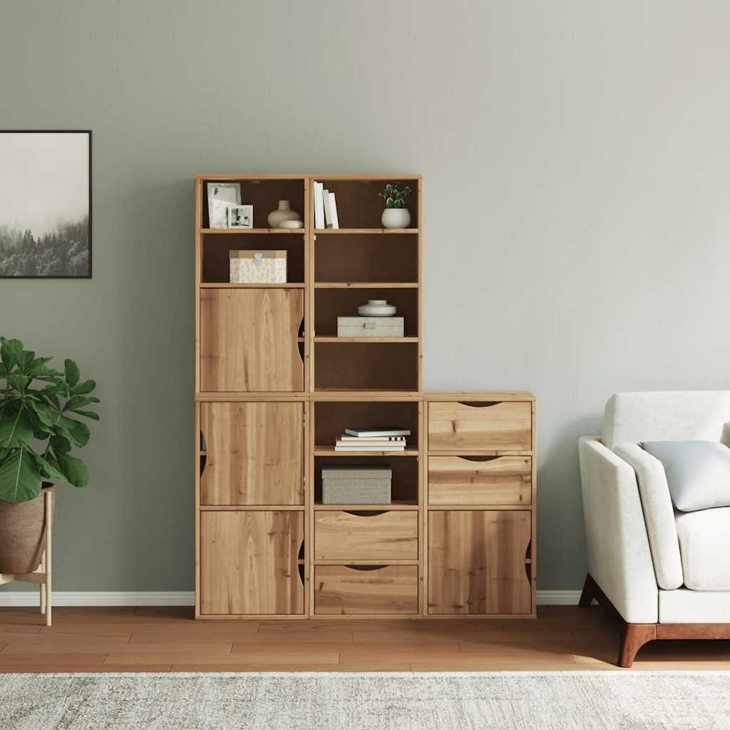 Side Cabinets 5 pcs "ODDA" 40x24x79 cm Solid Wood Pine