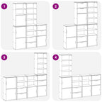 Side Cabinets 5 pcs "ODDA" 40x24x79 cm Solid Wood Pine
