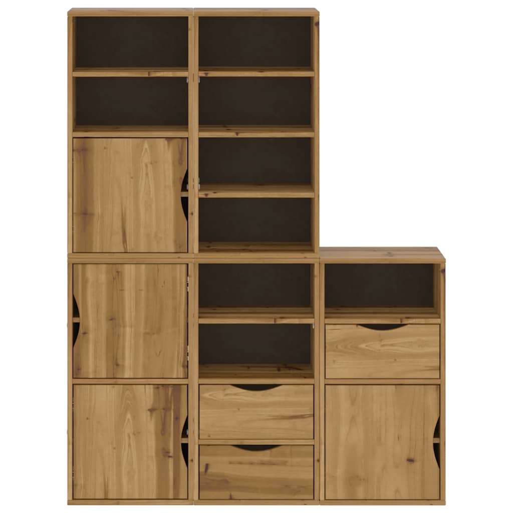 Side Cabinets 5 pcs "ODDA" 40x24x79 cm Solid Wood Pine