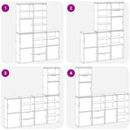 Side Cabinets 5 pcs "ODDA" 40x24x79 cm Solid Wood Pine