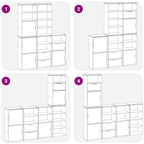 Side Cabinets 5 pcs "ODDA" White 40x24x79 cm Solid Wood Pine