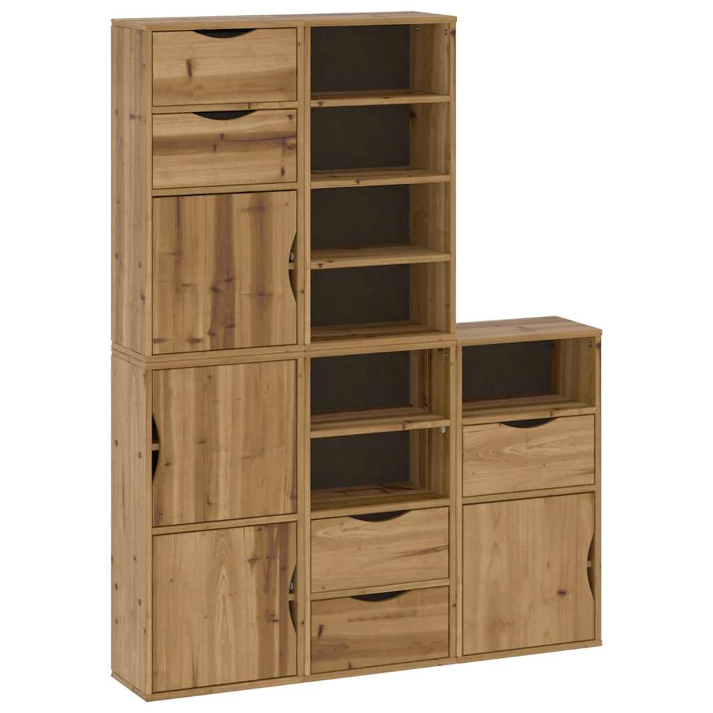 Side Cabinets 5 pcs ODDA 40x24x79 cm Solid Wood Pine