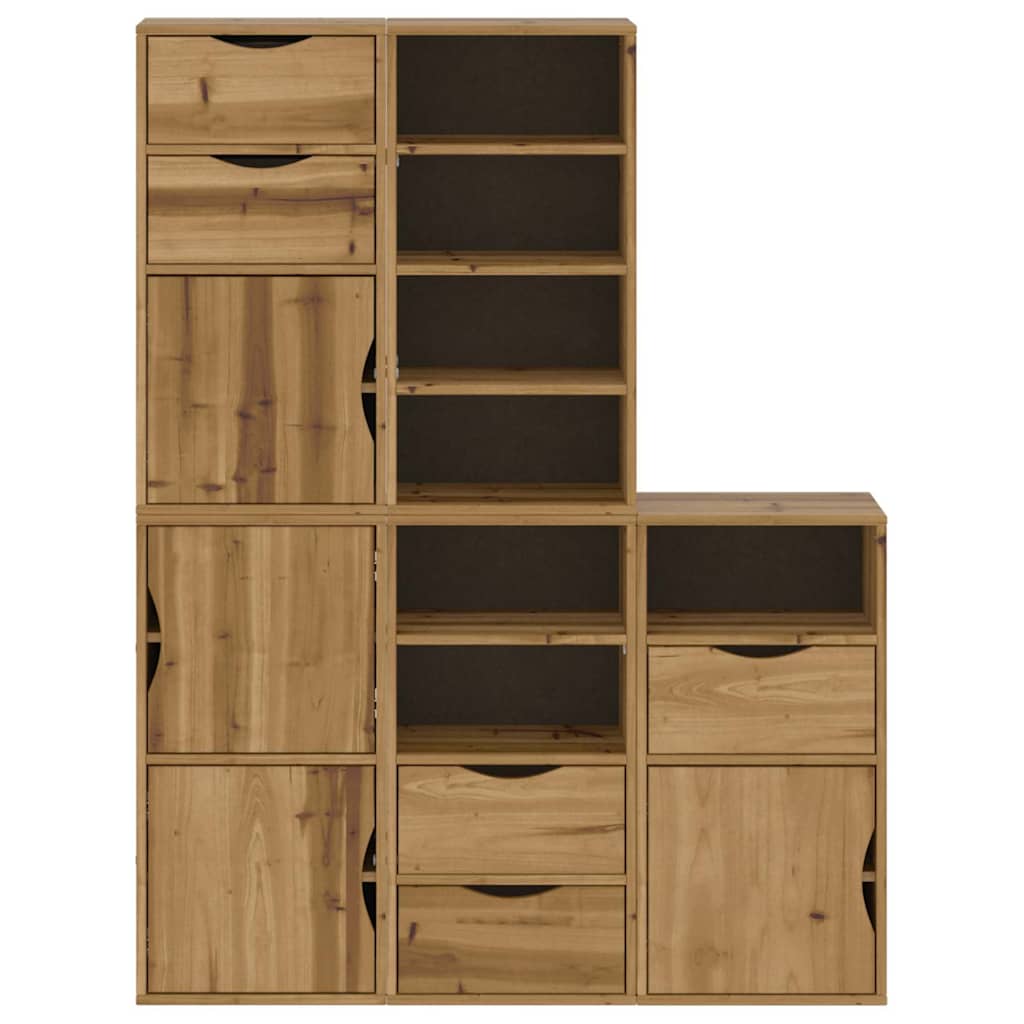 Side Cabinets 5 pcs ODDA 40x24x79 cm Solid Wood Pine