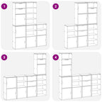 Side Cabinets 5 pcs ODDA White 40x24x79 cm Solid Wood Pine