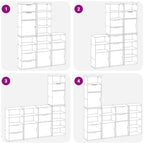 Side Cabinets 5 pcs ODDA White 40x24x79 cm Solid Wood Pine