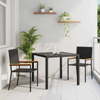 Garden Dining Set 3 pcs Black Poly Rattan