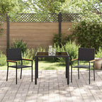 Garden Dining Set 3 pcs Black Poly Rattan