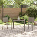 Garden Dining Set 3 pcs Grey Poly Rattan