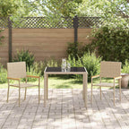 Garden Dining Set 3 pcs Beige Poly Rattan