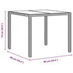 Garden Dining Set 5 pcs Black Poly Rattan