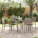 Garden Dining Set 5 pcs Grey Poly Rattan